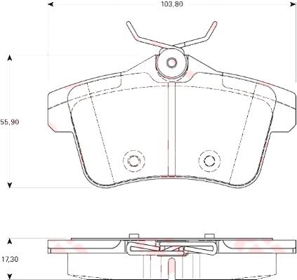 ARKA FREN BALATASI PEUGEOT P3008 09>16 P5008 09>17 P508 10>18 P308 GTI-RZC 10>14 CITROEN C4 09>16 DS4-DS5 11>15 - SANGSIN - OEM 1608681680