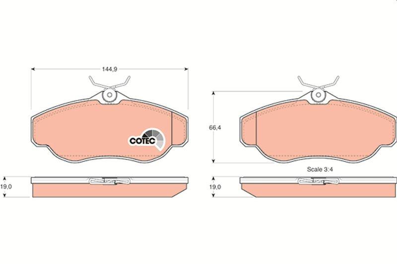 FREN BALATASI ON LAND ROVER DISCOVERY II L318 RANGE ROVER II P38A - TRW - OEM SFP100480