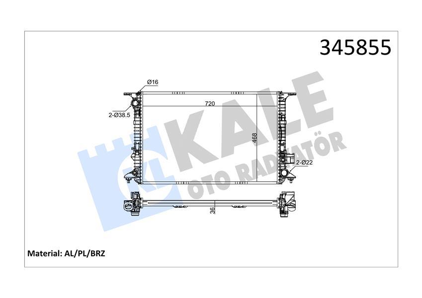RADYATOR A8 2.0-2.5-3.0 TFSI 3.0TDI (10+) AL PL BRZ - KALE - OEM 4H0121251C
