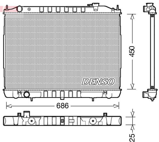 RADİATOR. ENGİNE COOLİNG NISSAN PICK UP (D22) (97-05) - DENSO - OEM 21410VK505