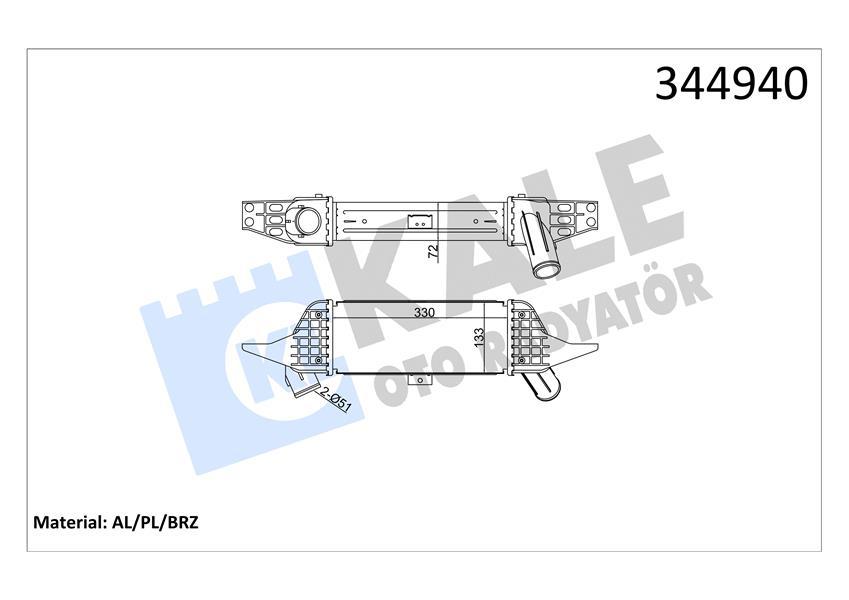 INTERCOOLER H 100 PORTER STAREX 2.5 (01-04) AL PL BRZ - KALE - OEM 28190-42701