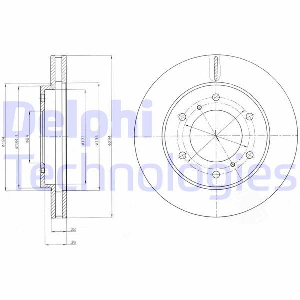 FREN DISKI ( CIFTLI PAKET ) ON HAVALI MITSUBISHI L200 2.5 D - DELPHI - OEM MN102276