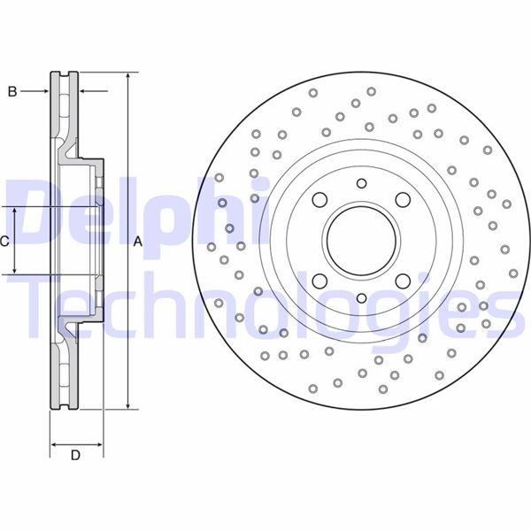ON FREN DİSKİ ABARTH 500 / 595 / 695 08> - DELPHI - OEM 51938383