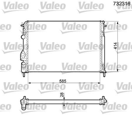 RADYATOR (585X414.5X23) MEGANE I SCENIC 1.4 1.6 1.8 2.0 16V (AC+MEK) - VALEO - OEM 7700425842