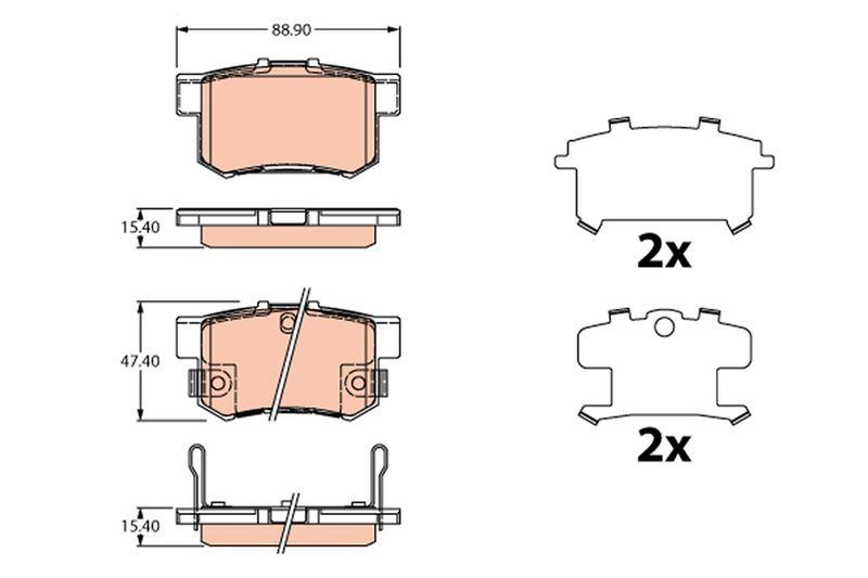 FREN BALATASI ARKA 89 mm SUZUKI SX4 SWIFT II 1.6 ABS LI - TRW - OEM 5580080J00