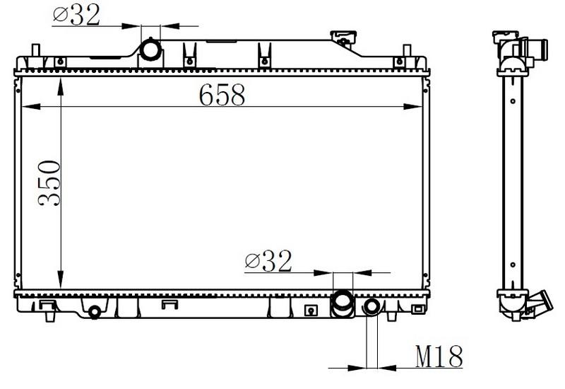 RADYATOR BRAZİNG MT(350X658X16)CİVİC VII 2.0İ 16V 01- 68114 - ORIS - OEM 19010