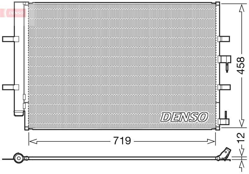 KLİMA RADYATORU (KONDENSERİ) TRANSİT CUSTOM V362 12> TRANSIT V363 14> 2.2 TDCİ (717x467) (AL AL) - DENSO - OEM BK2119710AB