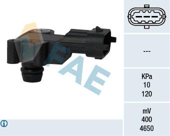 EMME MANİFOLD BASINÇ SENSÖRÜ ASTRA H-J INSIGNIA A-CORSA D-E MERIVA B-MOKKA-1.4-1.8 ANTARA 2.4-3.0 - FAE - OEM 93192107