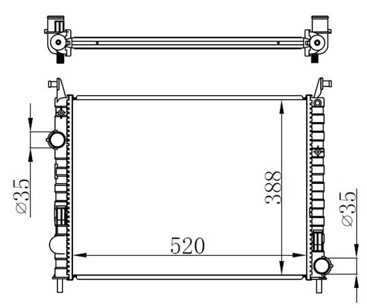 RADYATOR ALBEA 1.3 JTD PALIO YM STRADA 06> (AC) (520X395x42) - ORIS - OEM 51718122