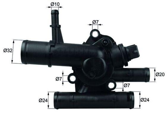 TERMOSTAT (89C) KOMPLE LAGUNA-KANGOO-TRAFIC 1.9dCi F9Q MEGANE 2.0 F4R - MAHLE - OEM 8200674368