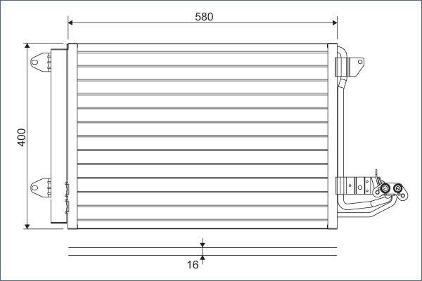 (x) KLİMA KONDENSERİ (KURUTCU İLE) A3-LEON-TOLEDO-OCTAVIA-CADDY III-GOLF V-VI-JETTA IV-TOURAN(584x40 - VALEO - OEM 1K0820411E