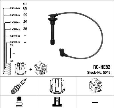 BUJİ KABLOSU HONDA CR-V 2.0L B20 (RD1 kasa) 96-01 (RC-HE82) - NGK - OEM 32700P3G003