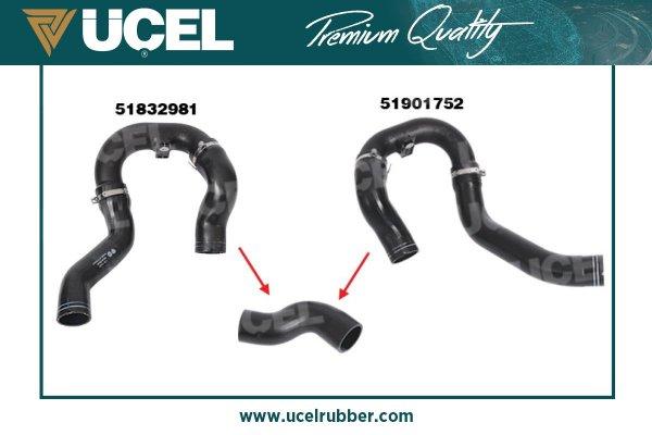 TURBO HORTUMU (KÜÇÜK) FIAT DOBLO II 1.3 MJTD 09=> - UCEL - OEM 51832981