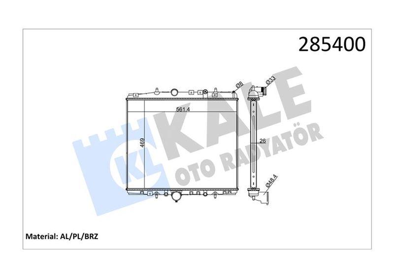 RADYATOR PEUGEOT 807-EXPERT Tepee 2.0-2.2 HDI 16V RADYATÖR(464X560X26) - KALE