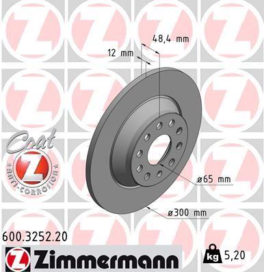 FREN DİSKİ ARKA VW GOLF 7 13>20 ARTEON 17>20 PASSAT B8 15>20 TIGUAN 16>24 SKODA KODIAQ 16>SUPERB III 15>24 SEAT TARRACO 18>24 AUDI Q3 19> A3 14>20 - ZIMMERMANN - OEM 3Q0615601