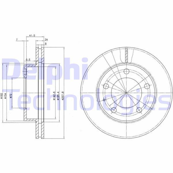 ÖN FREN DİSKİ (HAVA KANALLI) MAZDA 626 2.0L FS (GE GF kasa) 92-01 (258 çap x 5 bijon) - Takım disk fiyatıdır - DELPHI - OEM GA5Y3325X
