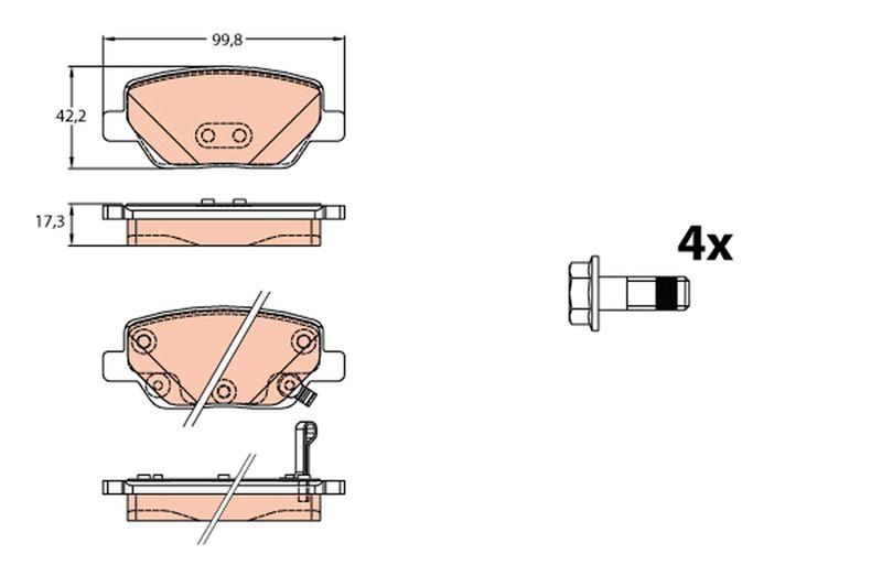 FREN BALATASI ARKA EGEA 1.3 MULTIJET 1.4 1.6 1.6 MULTIJET 15 => - TRW - OEM 77367717