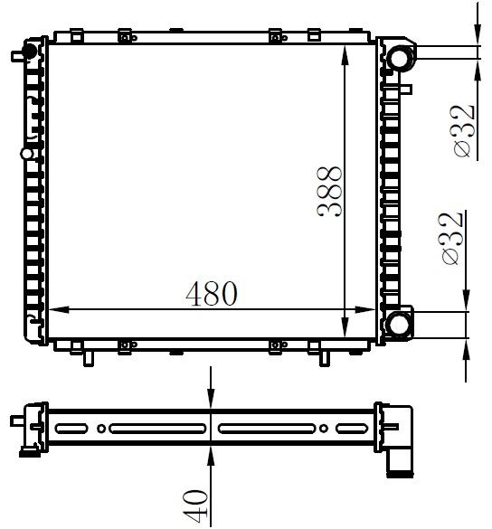 RADYATOR R19 1.9D 1.7D (MEK) (480x395x40) - ORIS - OEM 7700272472