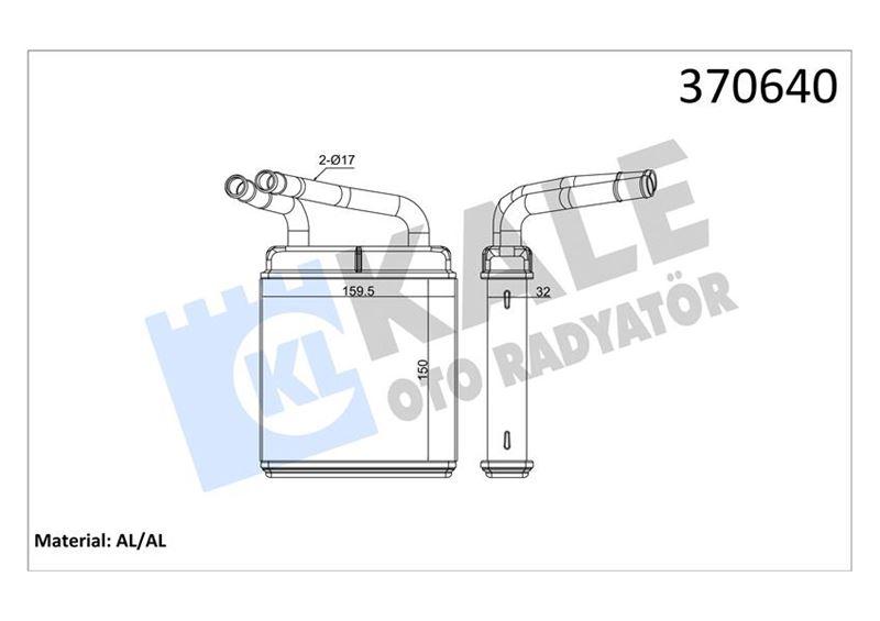 KALORİFER RADYATÖRÜ MITSUBISHI L300 2.5L 4D56 01-06 - ALEMİNYUM - KALE - OEM MB360948