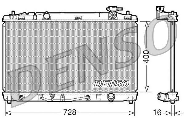 RADİATOR. ENGİNE COOLİNG TOYOTA CAMRY (V4) (06-11) — DENSO DRM50042 - DENSO - OEM 164000P130