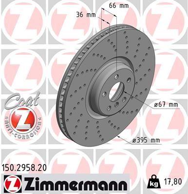 FREN DISKI ON SAG BMW G30 G31 G32 G11 G12 G14 G15 G16 G05 G06 DELIKLI M Performance - ZIMMERMANN - OEM 34106887658