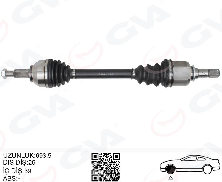 KOMPLE AKS SOL RENAULT TRAFİC III 1.6 DCİ (14-) (693mm) - GVA - OEM 391018696R