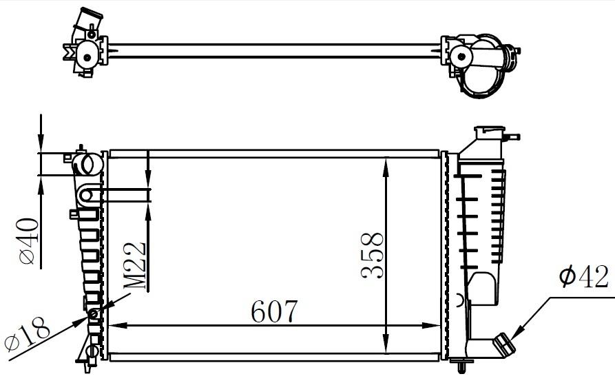 MOTOR SU RADYATÖRÜ MECHANİCAL AT(607X359X23)306 93+ 97+ XSARA 97+ 61317A - ORIS - OEM 1330.46