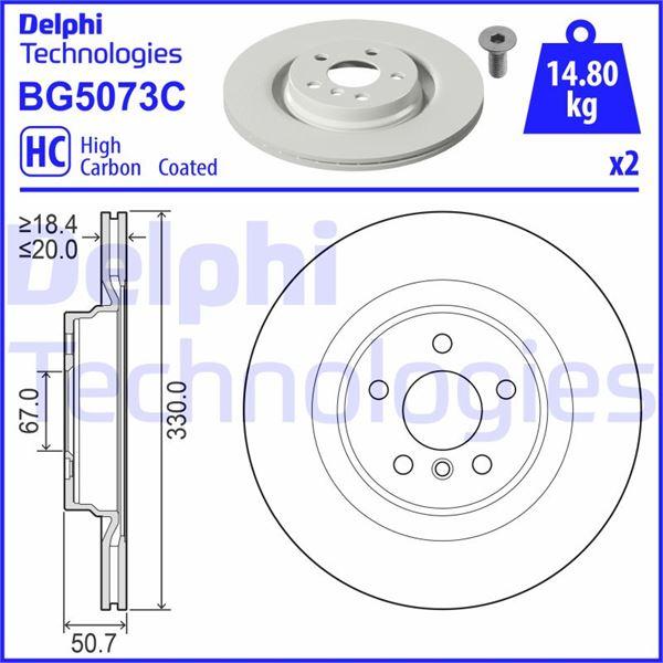 FREN DİSKİ (ÇİFTLİ PAKET) - BOYALI. DELİKLİ ARKA BMW 1 SERİES.2 SERİES.X2 SERİES // MINI MİNİ 11/201 8> - DELPHI - OEM 34216799371