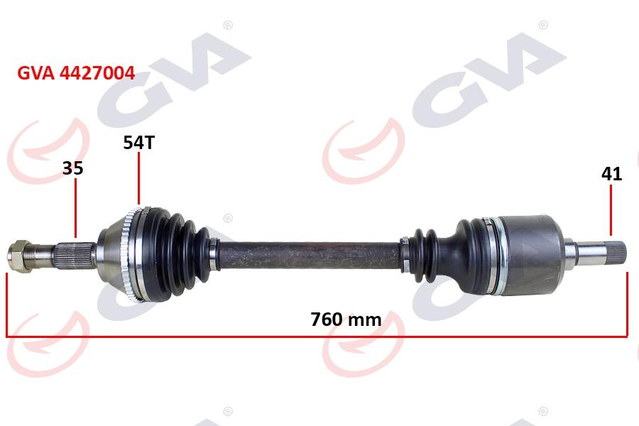 KOMPLE AKS SOL DUCATO-BOXER-JUMPER 2.5 D (94-02) 18Q ABS`Lİ (54DİŞ) (762mm) - GVA - OEM 3272.9K