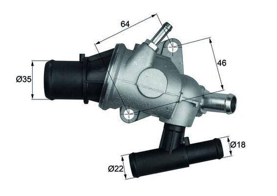 TERMOSTAT (KOMPLE) FIAT BRAVO I (182_) 88C — MAHLE TH29.88 - MAHLE - OEM 60620386