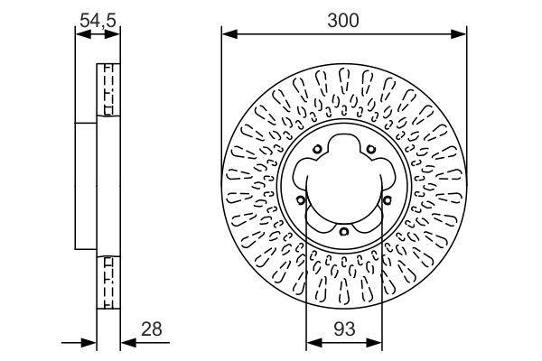 ON FREN DISK AYNA TRANSIT V348 06> A.CEKER OLCU (300×28) - BOSCH - OEM 6C161125AA
