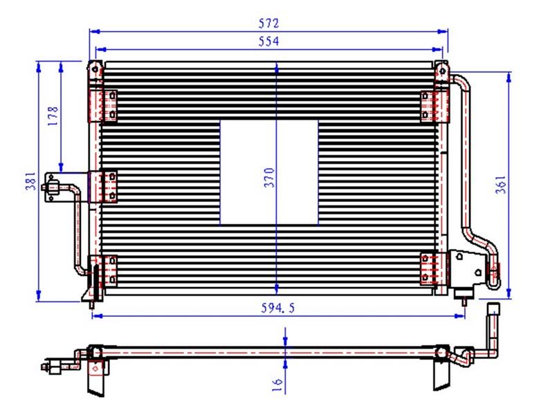 KLİMA KONDENSERİ ASTRA F 1.4-1.6-1.8-2.0 91=> (575x348x16) - ORIS - OEM 52464309
