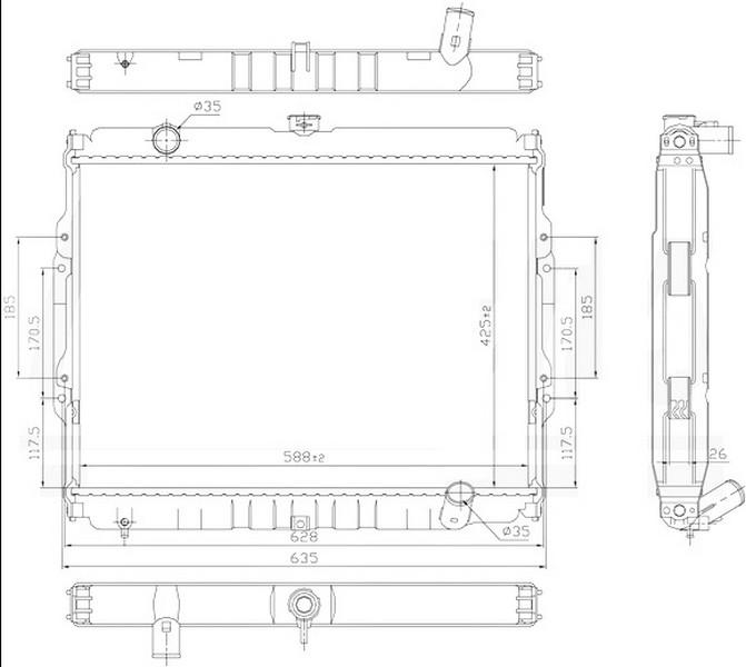 RADYATOR BRAZİNG MT(425X588X26)GALLOPER 2.5 TD 1991+ 67046 - ORIS - OEM HR172106