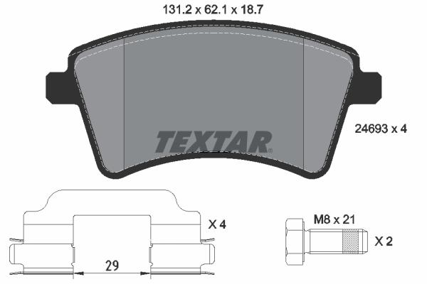 FREN BALATASI ON MERCEDES CITAN W415 12> . RENAULT KANGOO III 08> 1.5dCi 1.6 16V - TEXTAR - OEM A4154210610