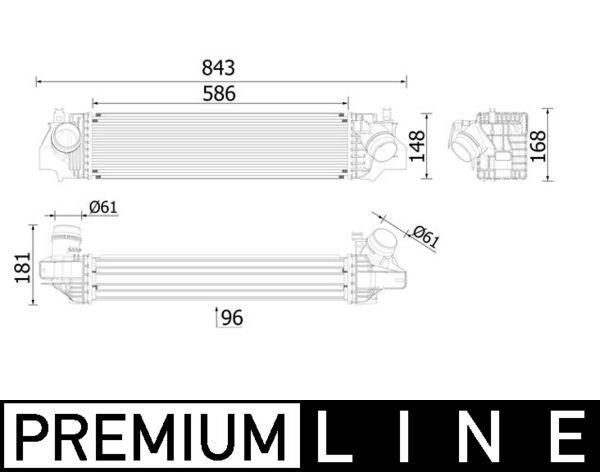 TURBOSARJ RADYATORU BMW F40 F52 F44 F45 F46 F48 F49 F39 . MINI F54 F55 F56 F57 F60 - MAHLE - OEM 17517617598