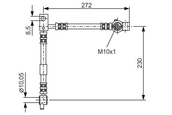 FREN HORTUMU SAĞ ÖN NISSAN PRIMERA (2002-2008) 272.00 MM - BOSCH - OEM 46210AV00A