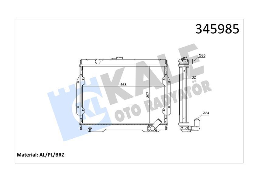 RADYATOR L 200 AL PL BRZ - KALE - OEM MB356390