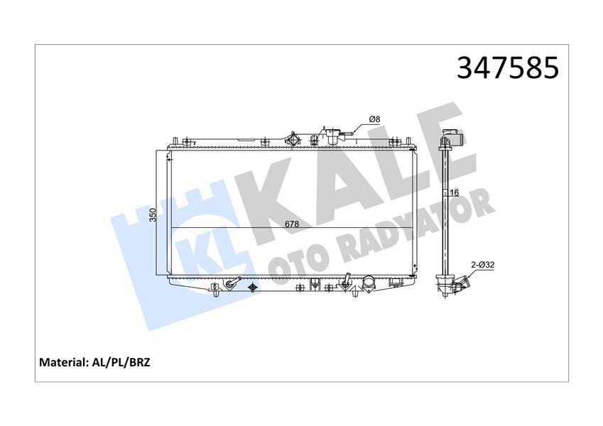 RADYATOR ACCORD VI (AT) AL PL BRZ - KALE - OEM 19010PCA003