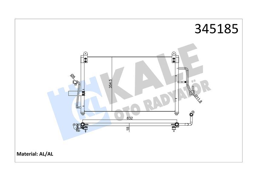 KLİMA RADYATÖRÜ (KONDANSER) (AL/AL) NUBIRA - KALE - OEM 96271265