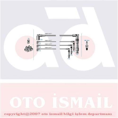 BUJİ KABLOSU TAKIMI (SET) OPEL ASTRA F-CORSA-VECTRA B-TIGRA 1.4-1.6 16V ECOTECH 94> (X14XE-X16XEL) - DODUCO - OEM 1612561