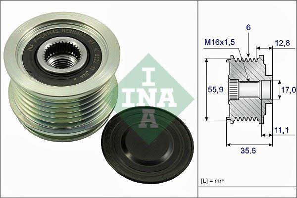 ALTERNATOR KASNAGI (RULMANLI)PASSAT A4 A6 1.8 2.0 TFSI (BZB) - INA - OEM 06B903119B