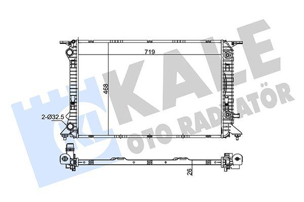 RADYATÖR AUDI A4-A5-Q5 2.0TFSI-1.8TFSI-2.0T (OTOMATİK) (720X468X26) (AL-PL-BRZ) - KALE - OEM 8K0121251K