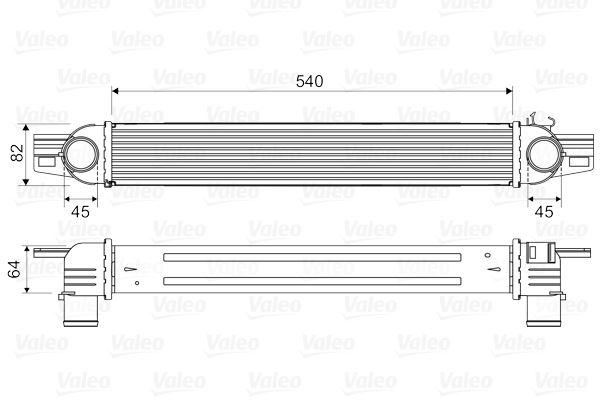 TURBO RADYATÖRÜ (INTERCOOLER) PEUGEOT BIPPER-CITROEN NEMO 1.3HDİ-1.4HDİ 08> FIORINO 1.3 DMTJ 08> (540x82x64mm) - VALEO - OEM 0384.L7