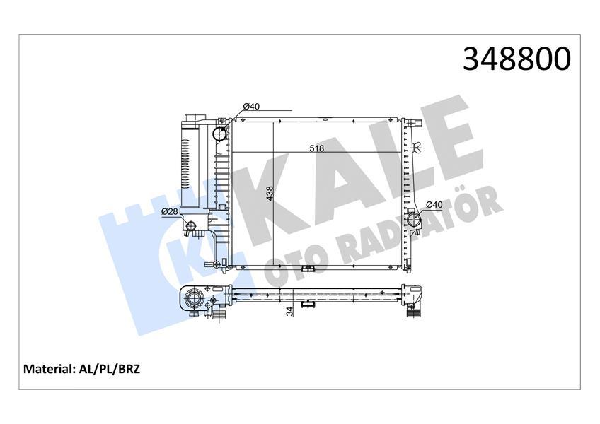 MOTOR SU RADYATORU BMW M20 M40 M43 M50 E34 - KALE - OEM 17111737763