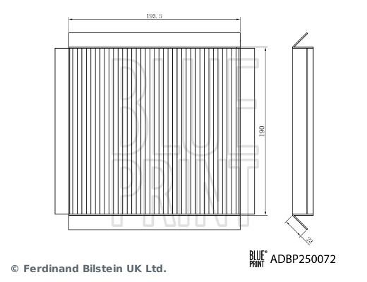 KABİN FİLTRESİ MG (MOTOR LTD.) MG 3 (30)MG 3 (53) - BLUEPRINT - OEM 10193400