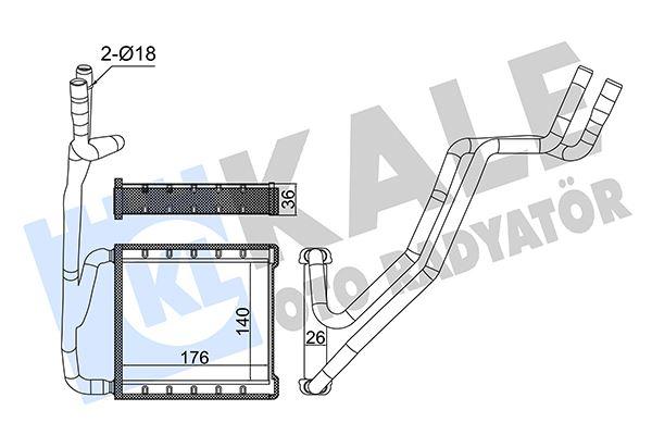 KALORİFER RADYATÖRÜ FORD FİESTA-COURİER-PUMA 18> - KALE - OEM H1B1