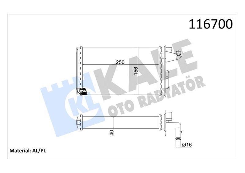 KALORIFER TEMPRA TIPO 1.6 16V SX A 145 (95 01)146 (94 01)155 (92 97) 2 SIRA AL+PL - KALE - OEM 7754065