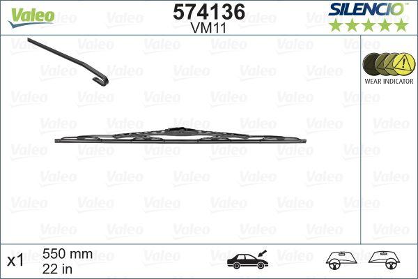 (x) SİLECEK (SILENCIO) 55cm (x1) VM11 SAĞ TARAF P406-P605 - VALEO - OEM 3276425741362