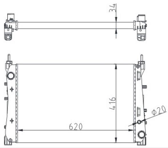 SU RADYATORU LINEA 1.3 JTD (AC+KLIMASIZ+MEK) (620x416x34) - ORIS - OEM 51785217