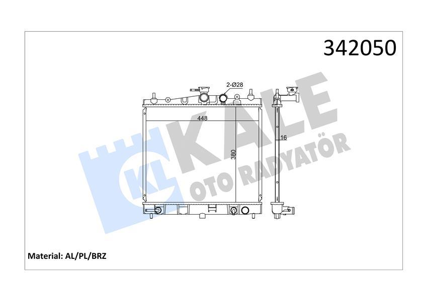 RADYATOR MICRA III 1.2 16V 1.4 16V (03-10) (AT) AL PL BRZ - KALE - OEM 21460AX200